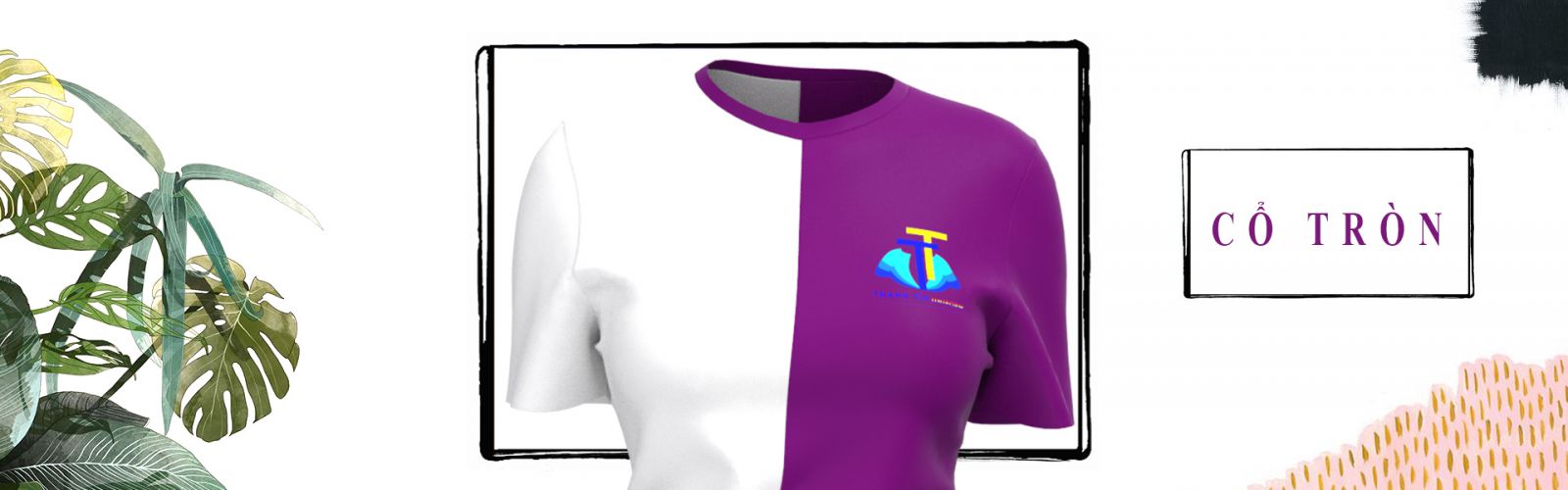 Cổ tròn đồng phục áo phông